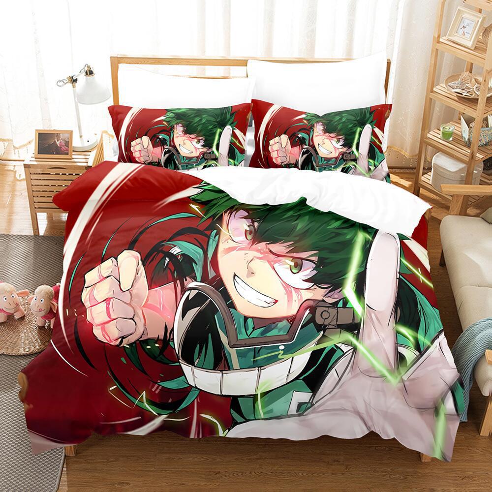 My 3D Cartoon Animation Bedding Microfiber Polyester Cotton 90G Duvet Set Three-Piece Set