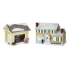 Christmas Village House LED Lighted Desk Building Resin House Statue Ornaments for Tabletop