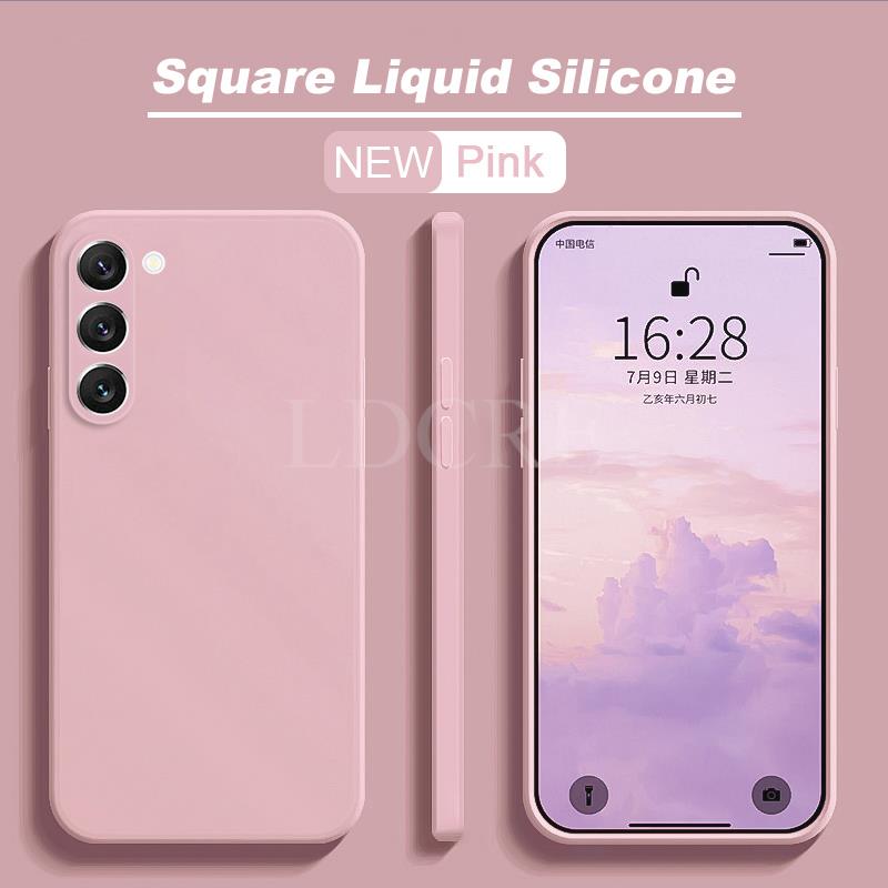 For Samsung Galaxy S24 Case Liquid Silicone Coque Samsung S24 FE S23 FE S22 Plus Ultra S21 S23 Cover TPU Fundas Protective Case
