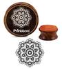 Printtoo Floral Mandala Pattern Round Wooden Rubber Stamp Crafting Textile Stamps-2