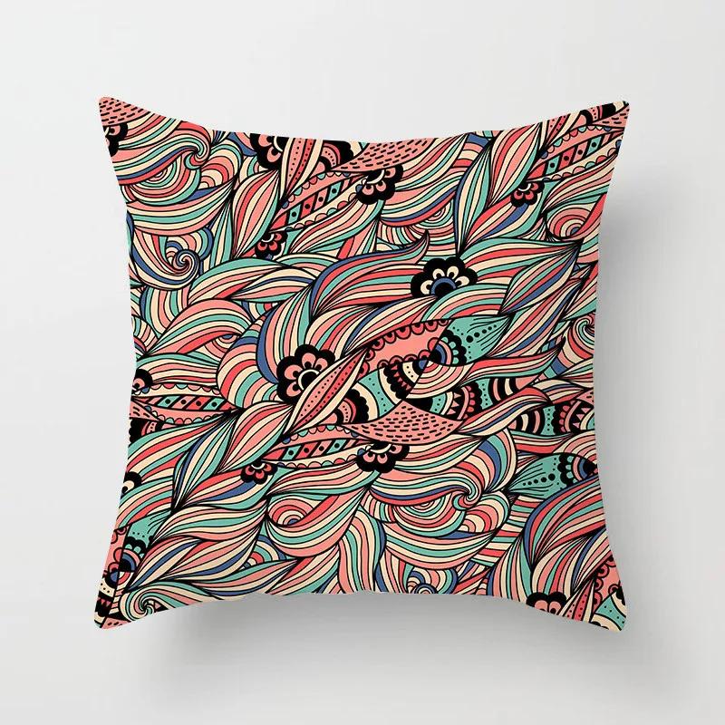 Богемная геометрическая квадратная наволочка Этническая ретро наволочка для диванной подушки Домашняя декоративная наволочка 45x45см Наволочка для диванной подушки