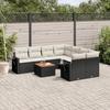 VidaXL Garden Lounge Set with Cushions 9 Pcs, Patio Sofas, Patio Furniture Set, Outdoor Furniture, Black 3224488