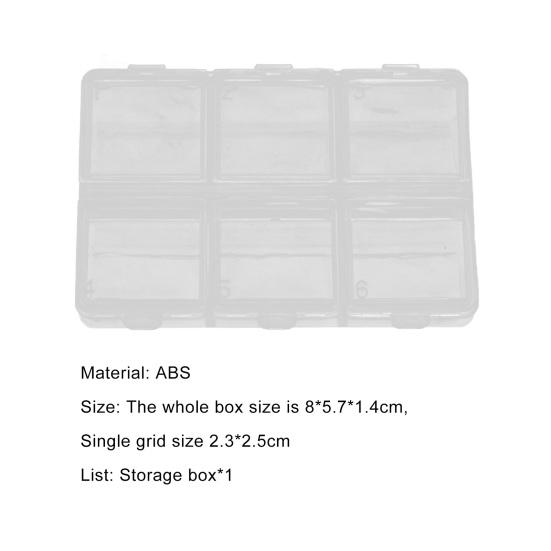 Прозрачная коробка для хранения, 6 сеток, многофункциональные регулируемые ювелирные бусины, чехол для хранения наконечников для маникюра, украшения