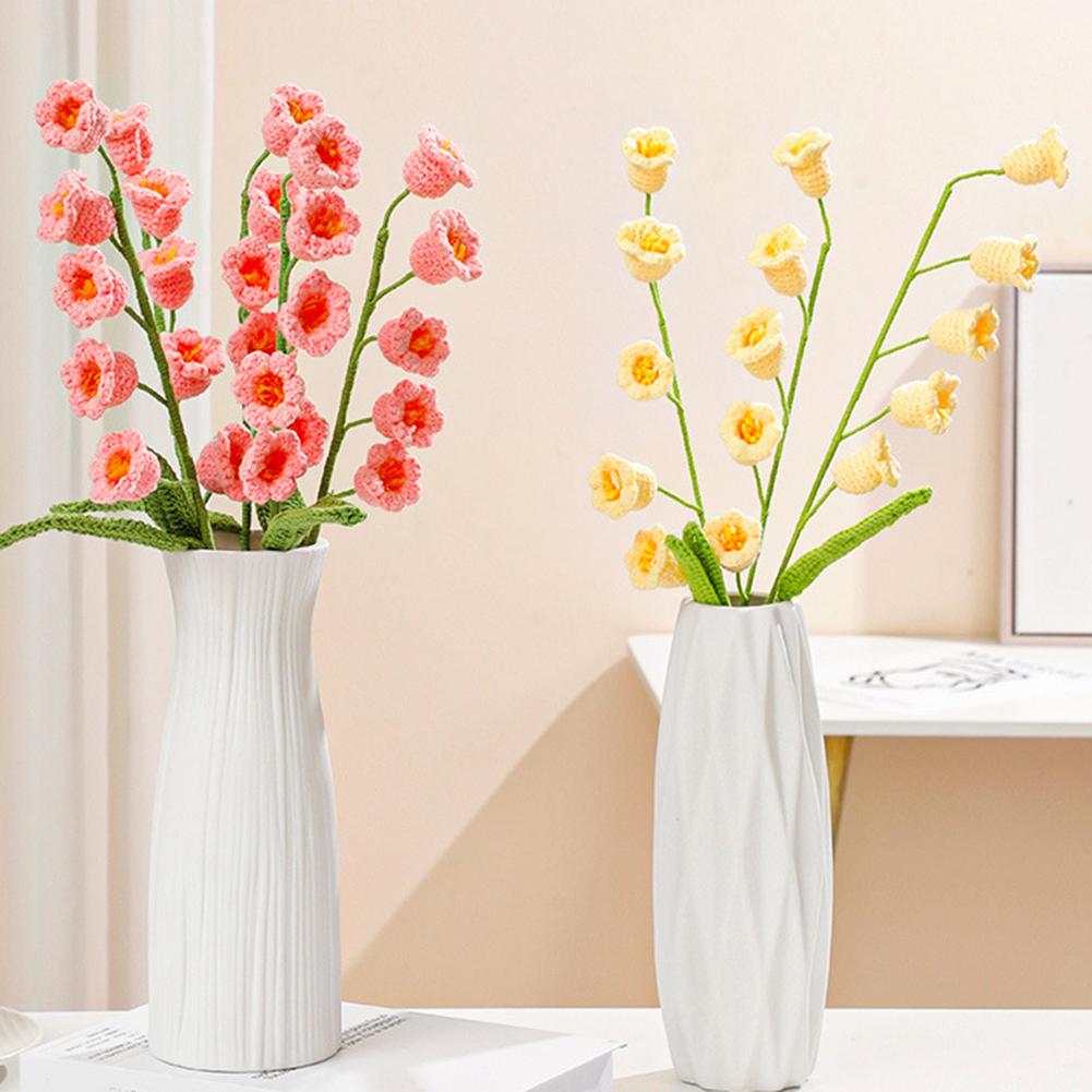 Artificial Flowers Diy Wool Crochet Handmade Lily Of The Valley Bouquet