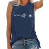 Однотонная майка с графическим принтом, повседневная майка без рукавов с круглым вырезом для весны и лета, женская одежда