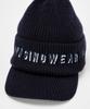 Munsingwear MG4FCP42M Knit Classic Sporty Design with Embroidered Logo and Perfect for Cold Weather Navy Blue Men's Cap, Brim, Golf, (NV00)