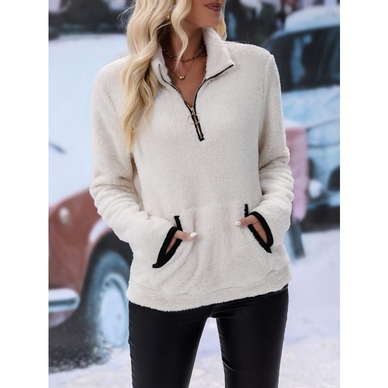 Women's Half Zipper Plush Sweatshirt