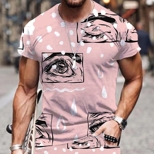 Летняя тенденция ресницы граффити 3D печатная футболка для мужчин повседневная модная футболка уличная мужская дизайнерская одежда негабаритные футболки