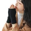 1Pair Autumn and Winter Solid Color Wool Knitted Gloves Female Open Finger Students Touch Screen Warm Gloves Thickened Knitted Wrist Guards