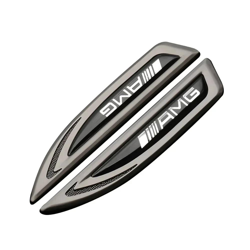 AAVW1 2 pieces Car Styling Side Fender Body Knife Emblem Stickers for Mercedes Benz Amg W205 W211 W204 W212 W213 W203 W176 Decoration