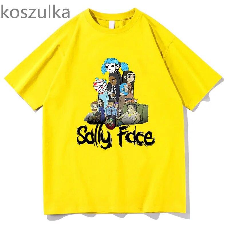 2023 Sally Face TShirt Game Shirt Harajuku Anime Clothes Women Unisex Fashion Casual Short-sleeve Tees TShirt Camisetas Streetwear