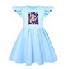 5022 Kids Girls Mira Zoey Rumi Printed Ruffle Short Sleeves Casual Dress