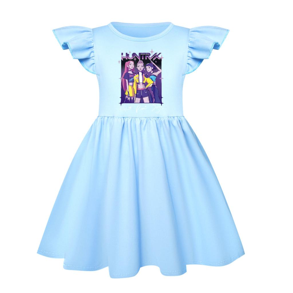 5022 Kids Girls Mira Zoey Rumi Printed Ruffle Short Sleeves Casual Dress
