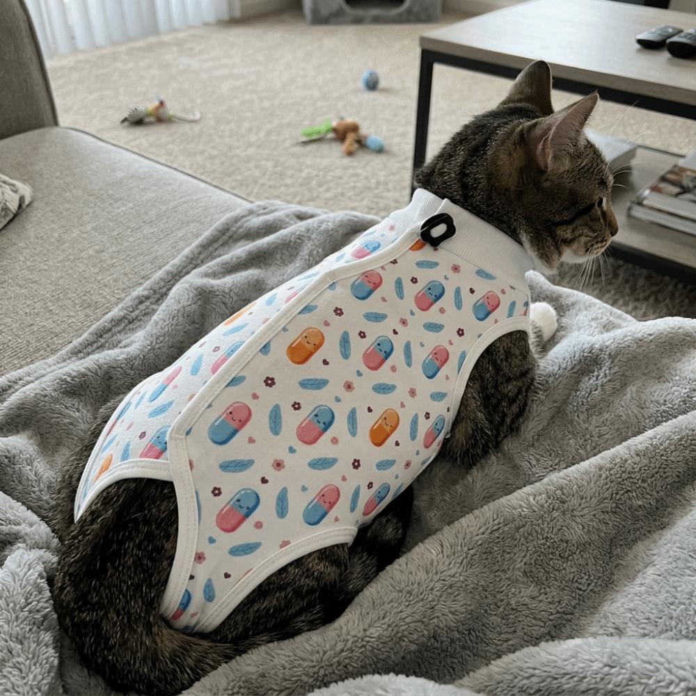 Breathable Pet Sterilization Suit Soft Cat Protective Vest Cat Neutering Wear Postpartum Care