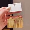 Преувеличенные длинные серьги с бахромой, модные, простые и роскошные, высококачественные ушные крючки, нишевый темперамент, универсальные и изысканные серьги