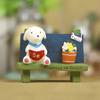 Cute Cartoon Dog Flower Bench Reading Scene Model For Desk Decor And Photography Props