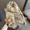 New Retro Fashion Imitation Cashmere Scarf For Women In Winter, Thickened And Warm Neck, Dual Purpose Shawl Exterior