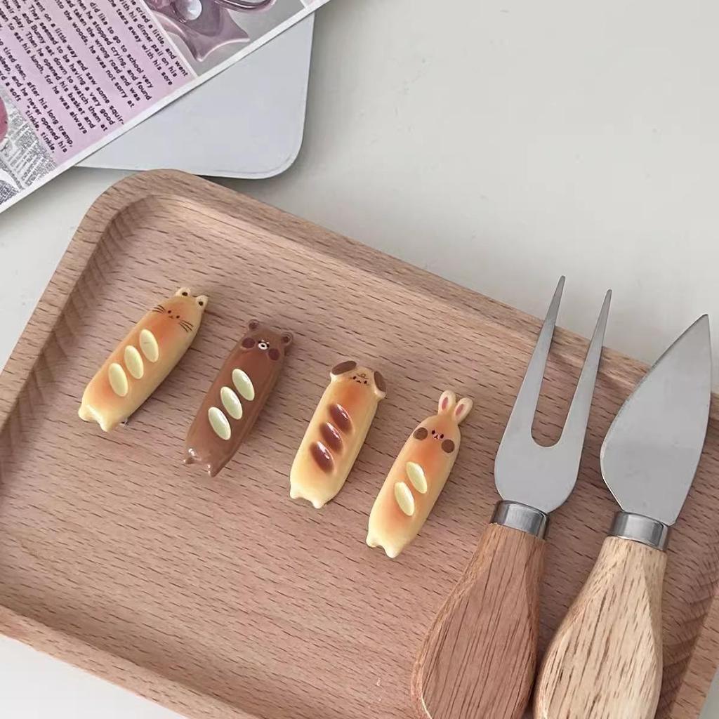 "Cartoon Baguette Hairpin: Cute Bear & Rabbit Hair Accessories for Girls"