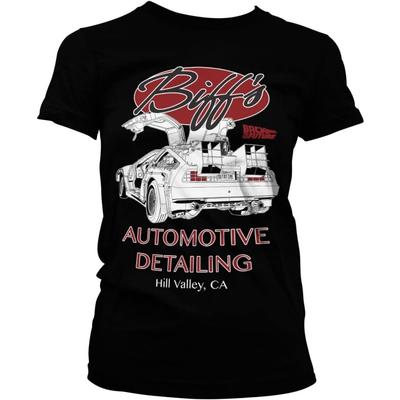 Назад в будущее Официально лицензированная женская футболка Biff's Automotive Detailing