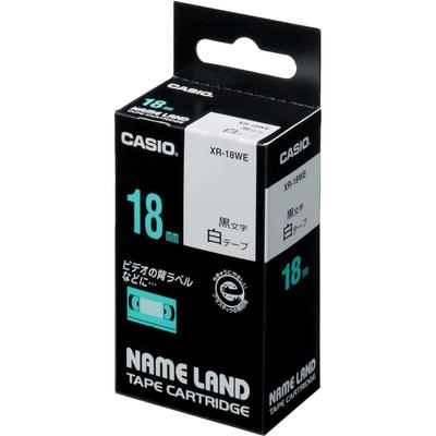Оригинальная лента для этикеток Casio Nameland Label Writer Tape 18 мм, черные буквы на зеленом фоне XR-18GN