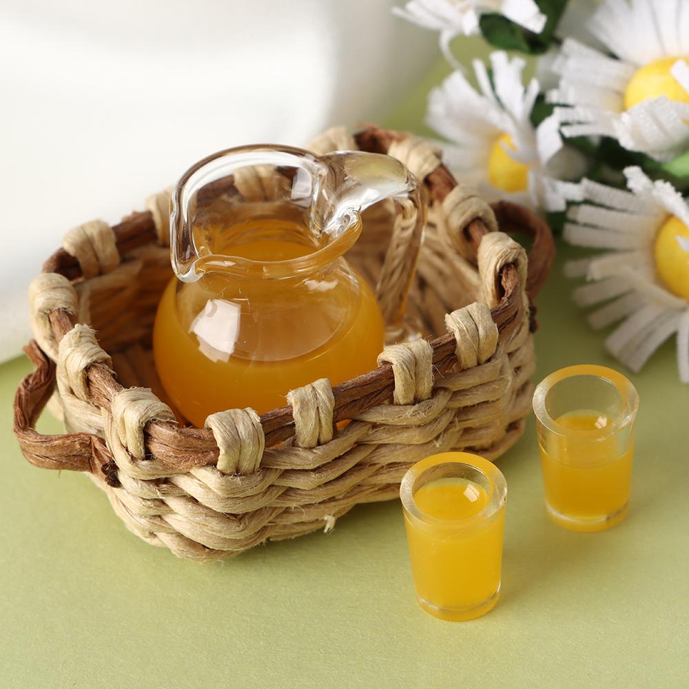 Playing House Lemon Water Coffee Milk Miniature Drinks Jug Cup Drinking Model Doll Accessories