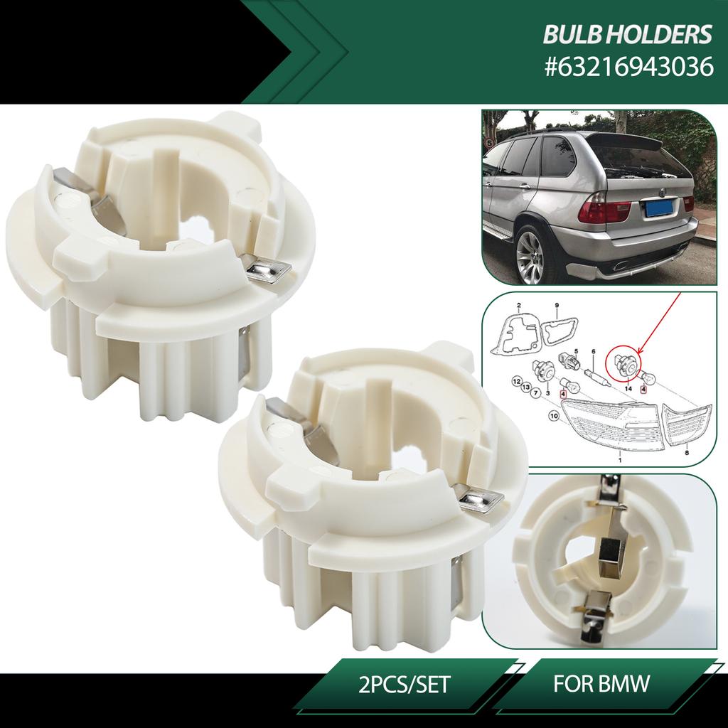 2 шт., автомобильный стоп-сигнал, задний фонарь, цоколь лампы, патрон, патрон, автоаксессуары 63216943036, подходит для BMW X5 E53 E70 E65 E66 X3 E83