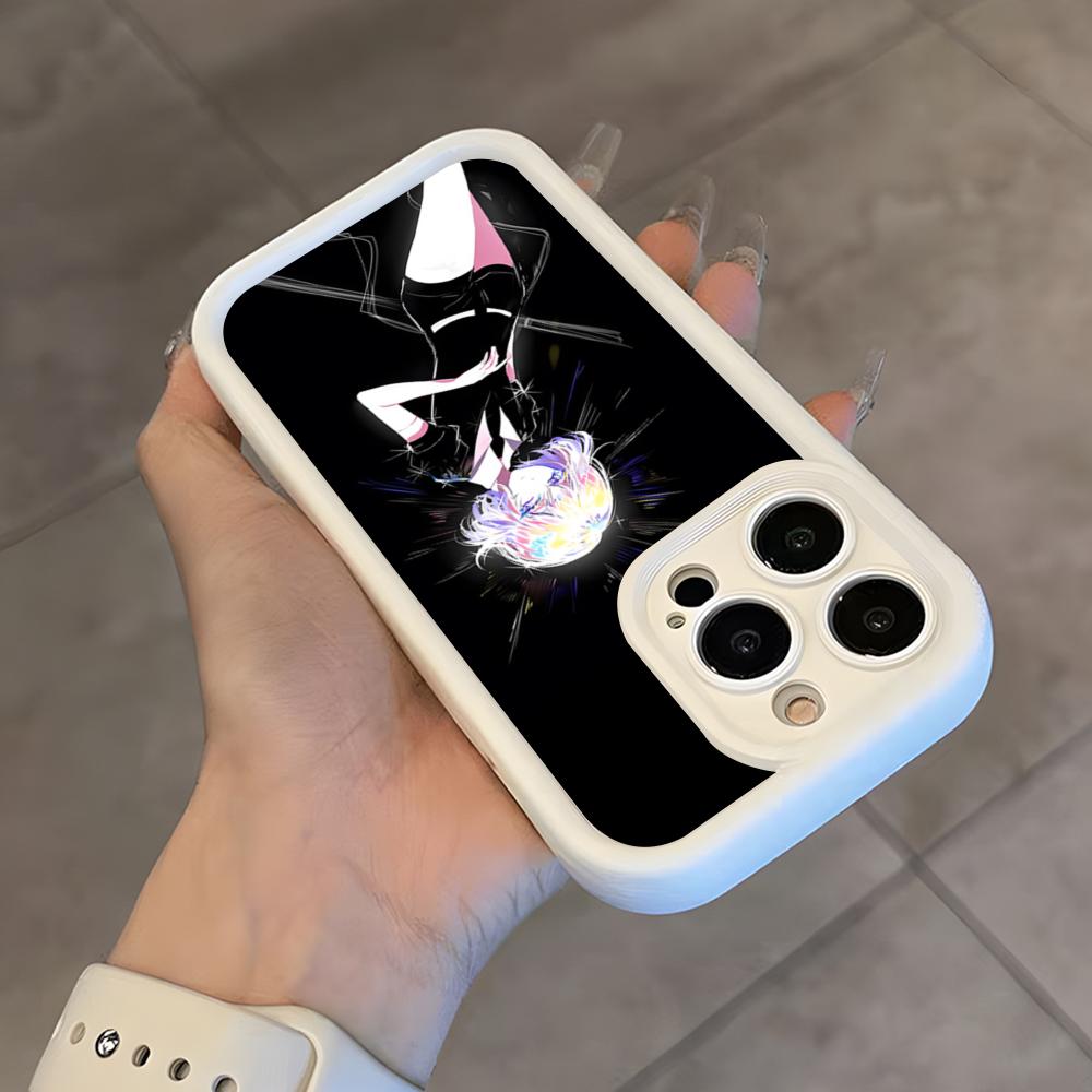 Аниме L-Земля блестящих Чехол для телефона Для iPhone 17 Air 16 E 15 14 Plus 13 12 11 Pro Max Белый Небесный Глаз Ступенчатый Защитный Чехол
