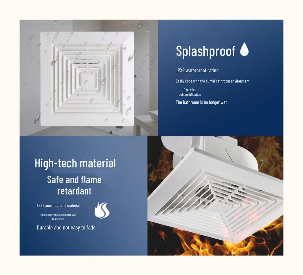 Потолочный бесшумный вентиляционный вентилятор для кухни и ванной комнаты