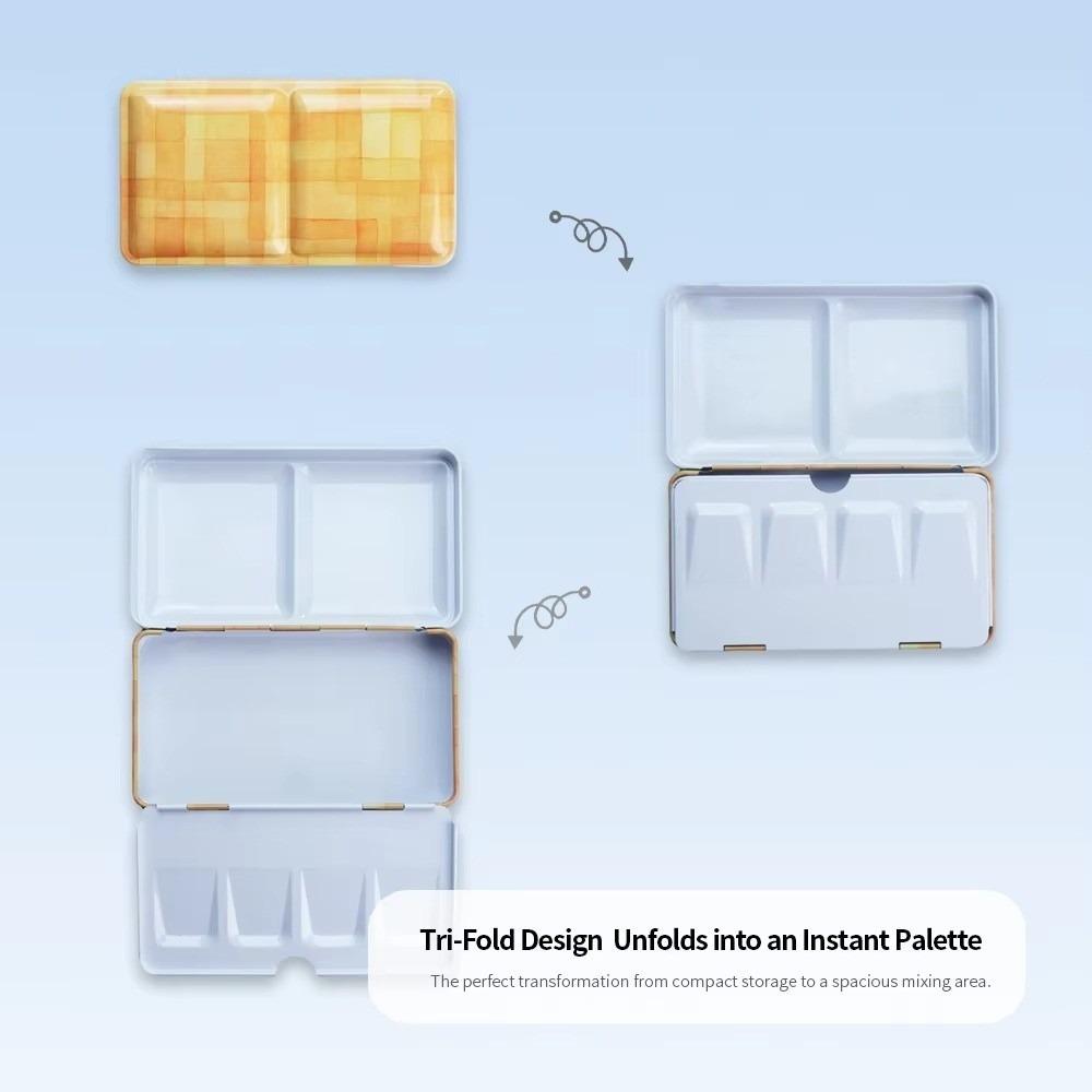 Empty Folding Iron Case Foldable Watercolor Paint Box Portable Art Supplies Box  Watercolor Paint
