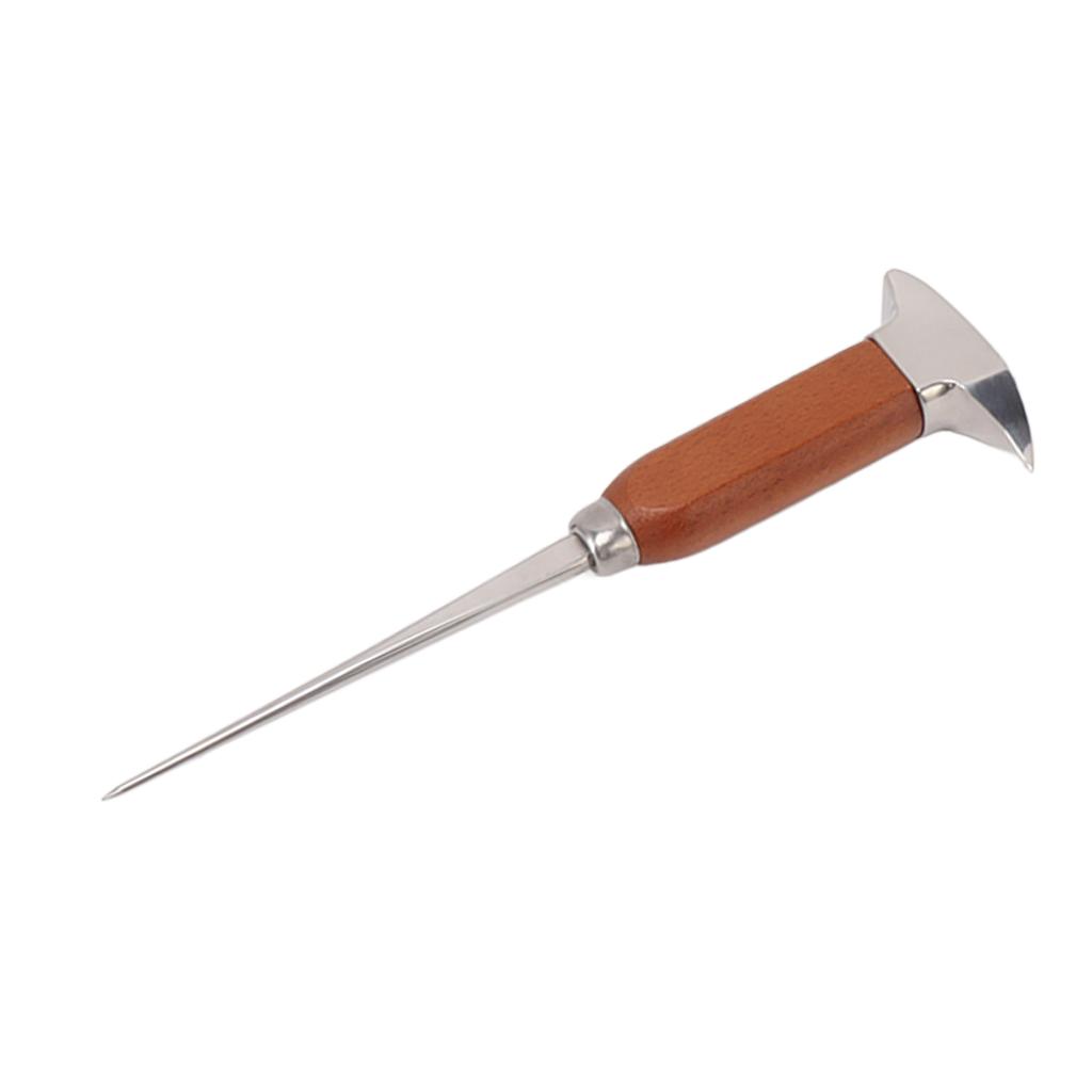 Ice Pick with Wood Handle Stainless Steel Ice Chipper Ice Crusher Tool for Bars Bartender