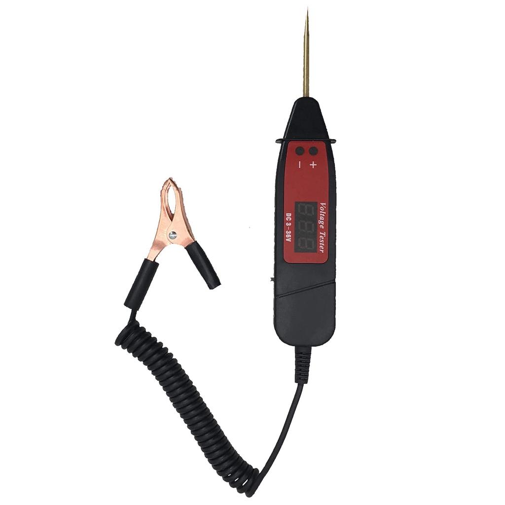 3-36V DC Car Two-Pole  Voltage Tester Lamp, Current Tester Pen Tool, Battery Tester Voltage Detector, Circuit Test Pen Diagnostic Tool,Alligator Clips