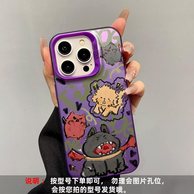 Применимо к чехлу для мобильного телефона iphone11pro новый ins стиль смешной 11plus жесткий чехол пара граффити кот и собака 11