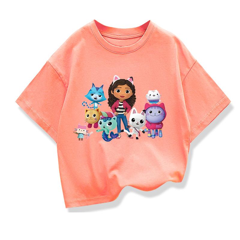 Casual Children's Clothing Fashion Short Sleeve Comfortable Crew Neck Print T-Shirts Girls