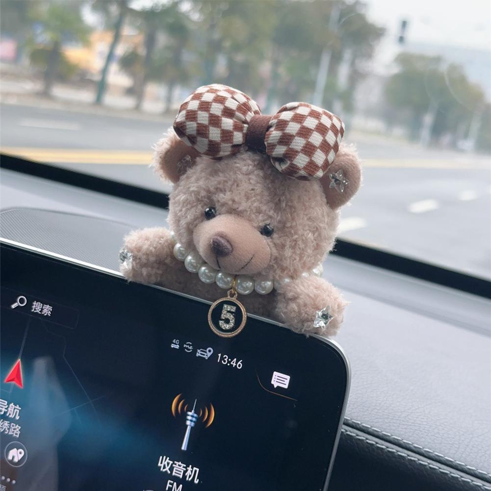 Украшения для приборной панели салона автомобиля, плюшевый медведь, украшения для центральной консоли автомобиля, украшения, автомобильные аксессуары для домашнего офиса, подарки