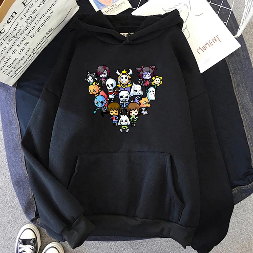 Undertale Chara Игровые персонажи Печатная толстовка Мужская/женская Kawaii Манга Одежда High Street Популярные Графические свитера Осенние топы