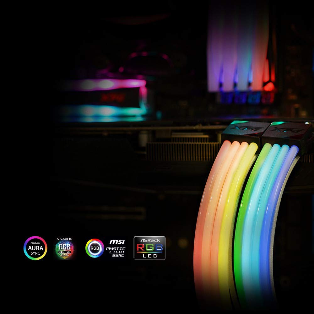 XPG PRIME ARGB EXTENSION CABLE Удлинительный кабель питания VGA с 12 адресуемыми RGB - 8-pin [Оснащен светодиодами] ARGBEXCABLE-VGA-BKCWW