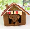 Fluffy Mountain Cabin-Style Pet House, Dog Kennel, Indoor Use, Small, Brown