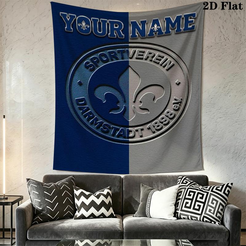 Custom Name SV Darmstadt 98 Wall Tapestry Aesthetic Wall Hanging Printed Fabric Blanket Decorative Tapestries for Bedroom Living Room Home Decor