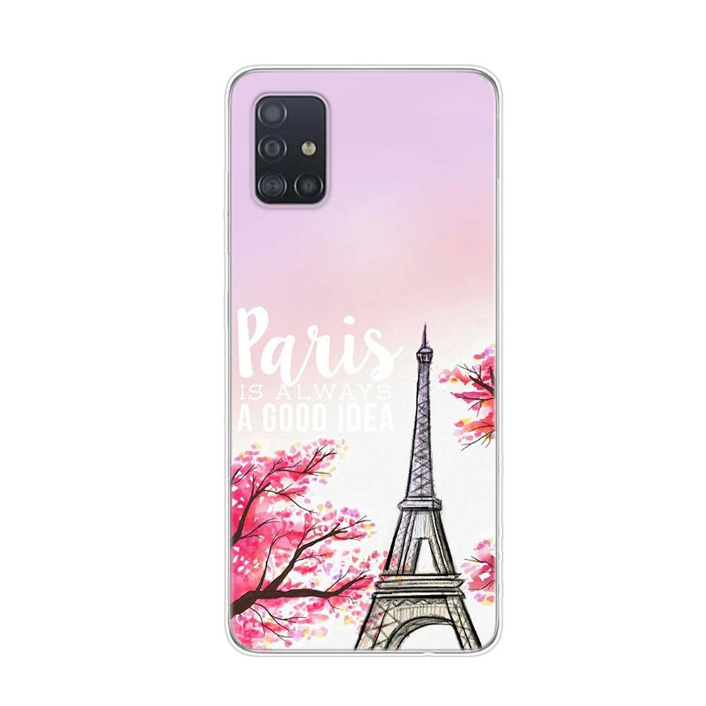 Мягкий чехол для телефона с изображением Парижской Эйфелевой башни для Samsung Galaxy A01 A11 A12 A22 A21S A31 A41 A42 A51 A71 A32 A52 A72 A02S