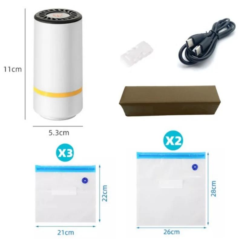 Portable USB Electric Air Pump for Vacuum Bags Mini Vacuum Sealer Rechargeable Food Vacuum Packaging Sealing Machine for Home