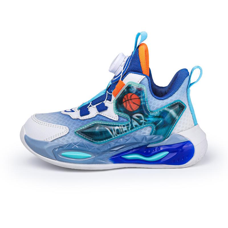 Детские баскетбольные кроссовки, осенне-зимние новые сетчатые туфли для мальчиков, повседневная обувь