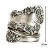 Yousheng Ложка подсолнуха Регулируемое кольцо Boho Винтажное кольцо на палец Выдвижная лента для женщин и мужчин ювелирные изделия