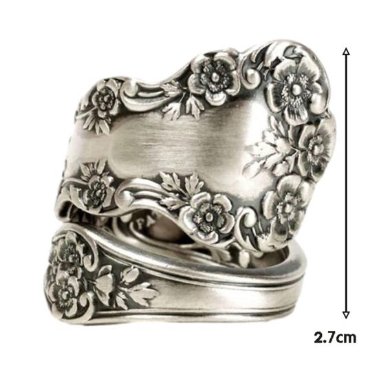 Yousheng Ложка подсолнуха Регулируемое кольцо Boho Винтажное кольцо на палец Выдвижная лента для женщин и мужчин ювелирные изделия