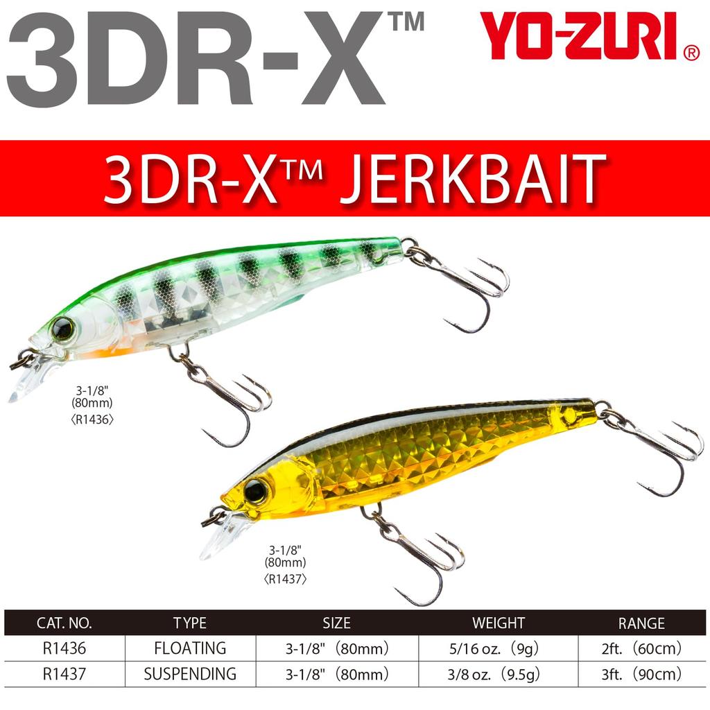 Воблер 80мм Окунь Прозрачный YO-ZURI 3DR-X (SP) Приманка, Цвет