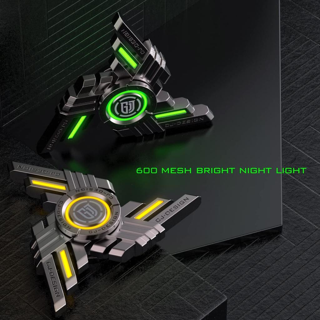 Спиннеры Commander Fidget со светящимся, прочным высокоскоростным бесшумным подшипником, игрушками/подарками для пальцев и рук для взрослых и детей (Фонарик в комплекте)
