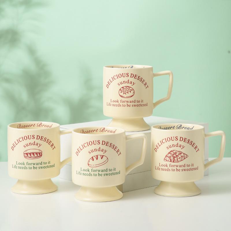 Французский бокал Кружка высокого класса Керамическая чашка высокого класса Ретро Высококачественная чашка для питья Сувенирная подарочная чашка