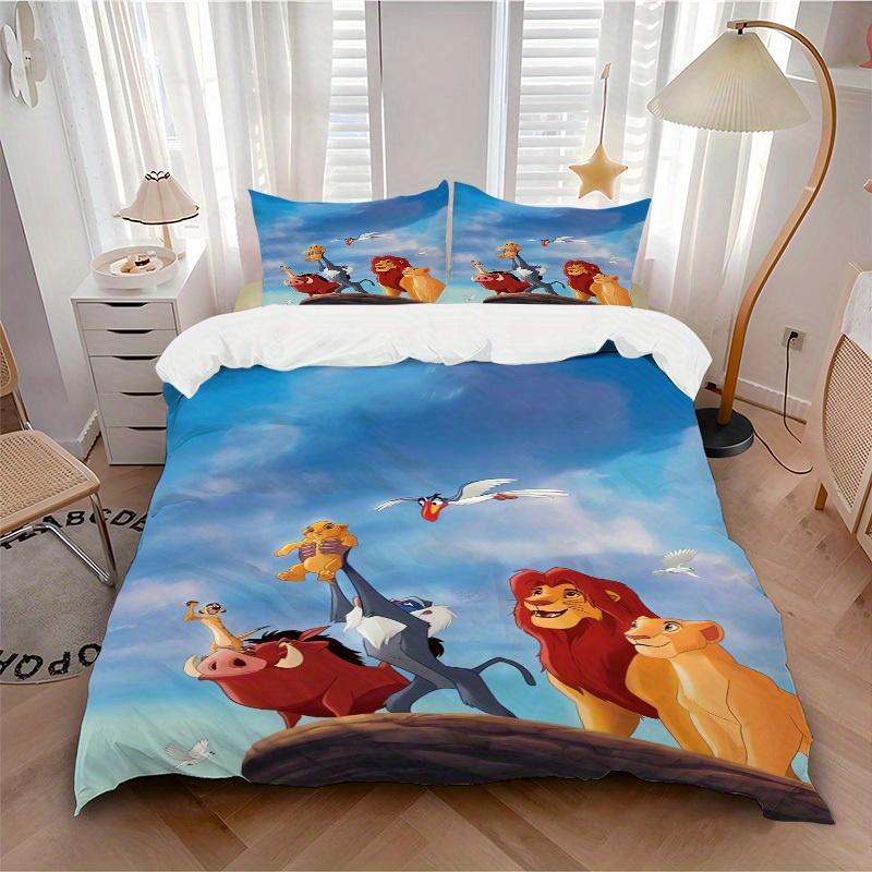 3pcs set Lion King, Simba, Timon Bedding Set with Duvet Cover + Pillowcases, All-Season Polyester, Home and Decor 82
