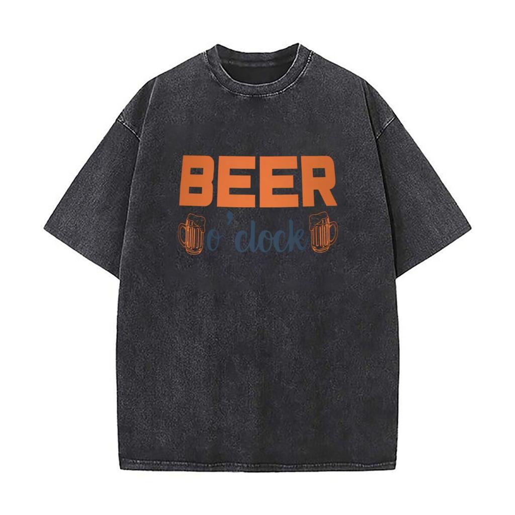 It is time to enjoy the beer now Oversized Short Sleeve Loose Streetwear Short Sleeve Tops Tee