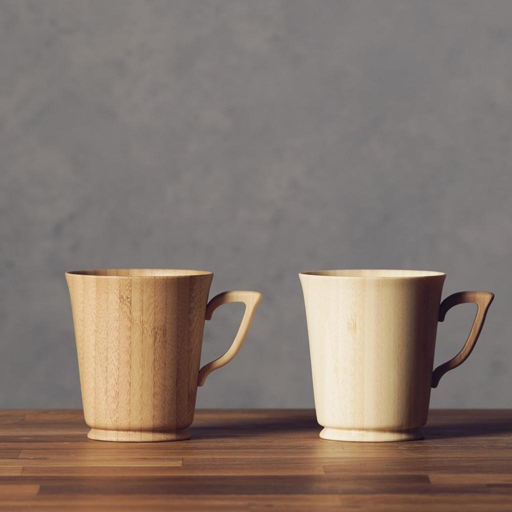 RIVERET Dishwasher Mug, Large, 310ml, Bamboo, Safe, White, RV-201LW