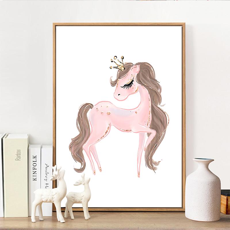 Балетная принцесса, детская настенная живопись на холсте, плакат на скандинавскую тему, единорог, лебедь, принт, настенные панно для маленьких детей, украшение для спальни